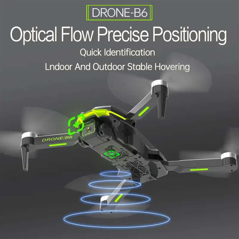 b6 brushless folding drone 2 4g optical flow gps with dual lens wifi professional aerial camera small size with servo pan and tilt return with one button added eis electronic anti shake and four sides obstacle avoidance details 7