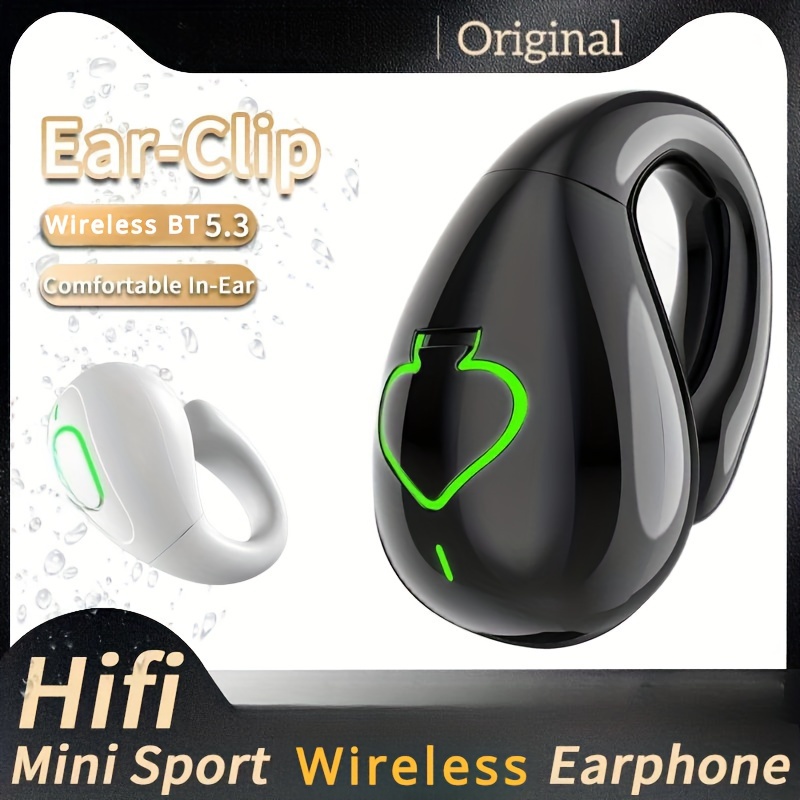 Bluetooth 5.3 Wireless Earbuds Ear Clip Bone Conduction Headphones Sport  Headset