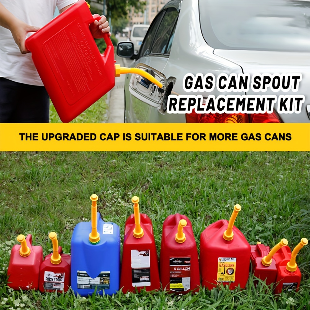  41 Pcs Gas Can Spout Replacement, Gas Can Nozzle, No-Spill Gas  Can Spout Kit with Flexible Nozzles, Screw Collar Caps, Thicker Gasket, Spout  Cap, Drill Bit and Fuel Vent Caps for