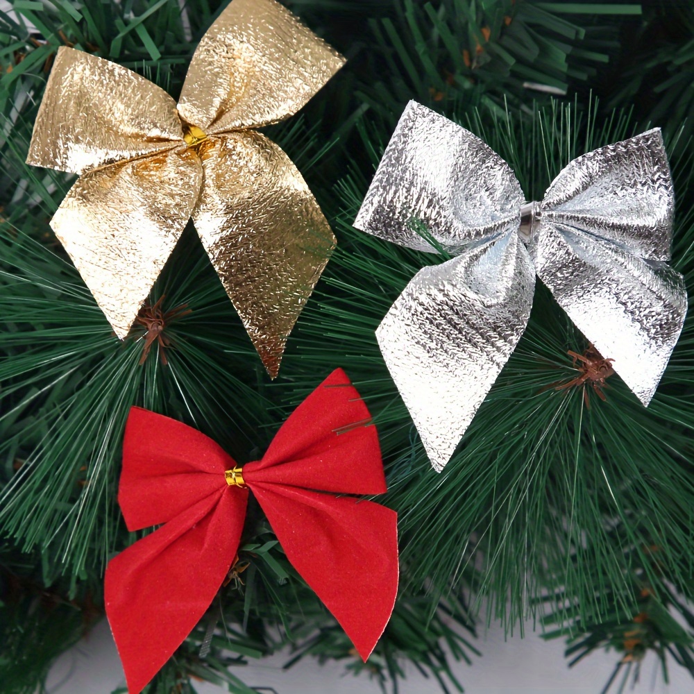 Christmas Bows Ornaments for Xmas Tree Ribbons Glitter Bow, 36pcs Mini  Bowknot Christmas Tree Hanging Decorations, Party Home Wreaths Gift  Wrapping