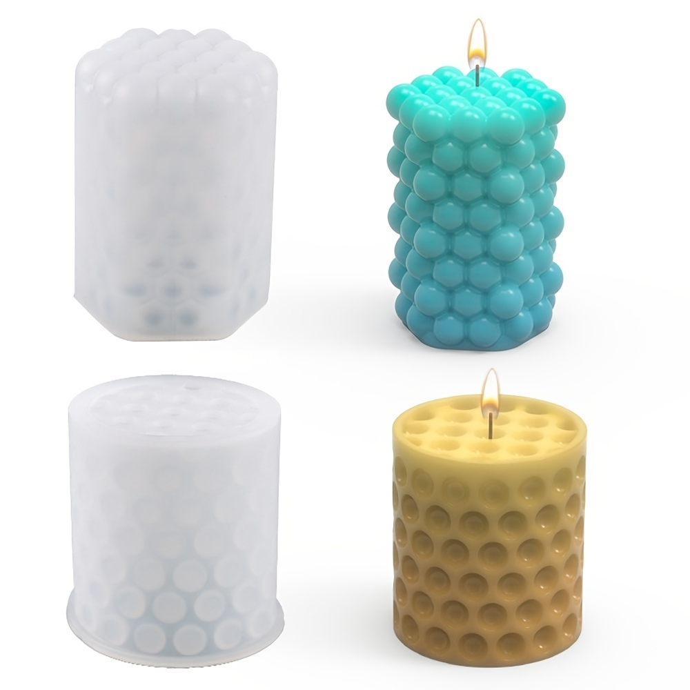  Candle Making Molds Cylinder Soap Mold - 3D Cylinder Shaped  Silicone Mold