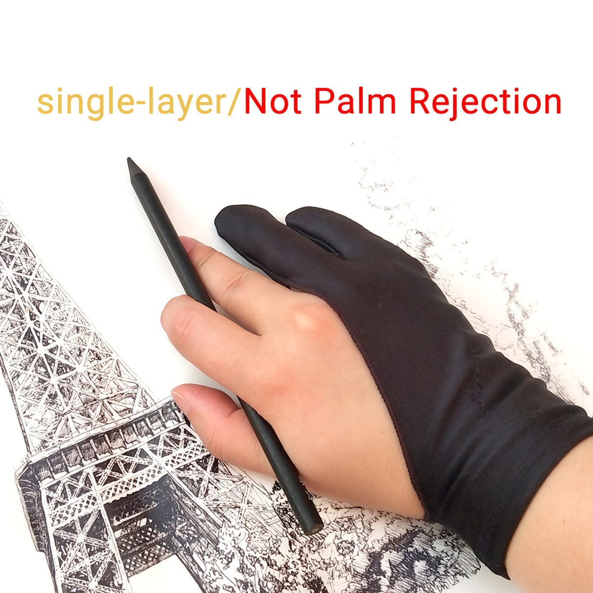 Artist Palm Rejection Glove, Drawing Glove Right Left Hand for iPad,  Sketching, Drawing Tablet Glove, 2 PCS-M 