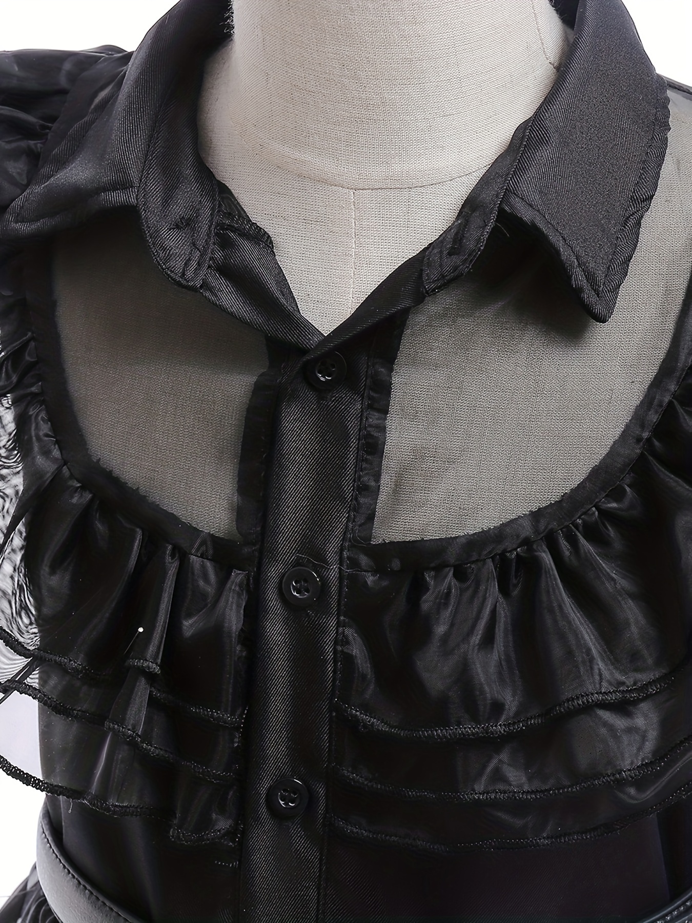 Black Real Leather Vest Woman Ruffles Sleeveless Real Leather