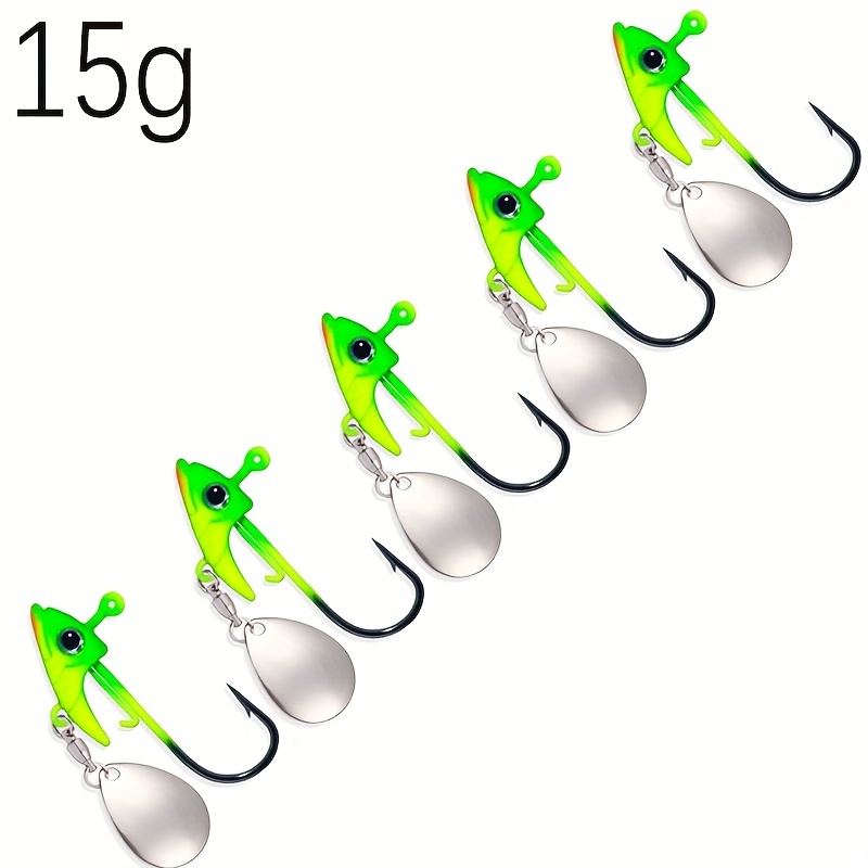 20pcs Underspin Fishing Jig Heads with Willow Blade Bass Trout