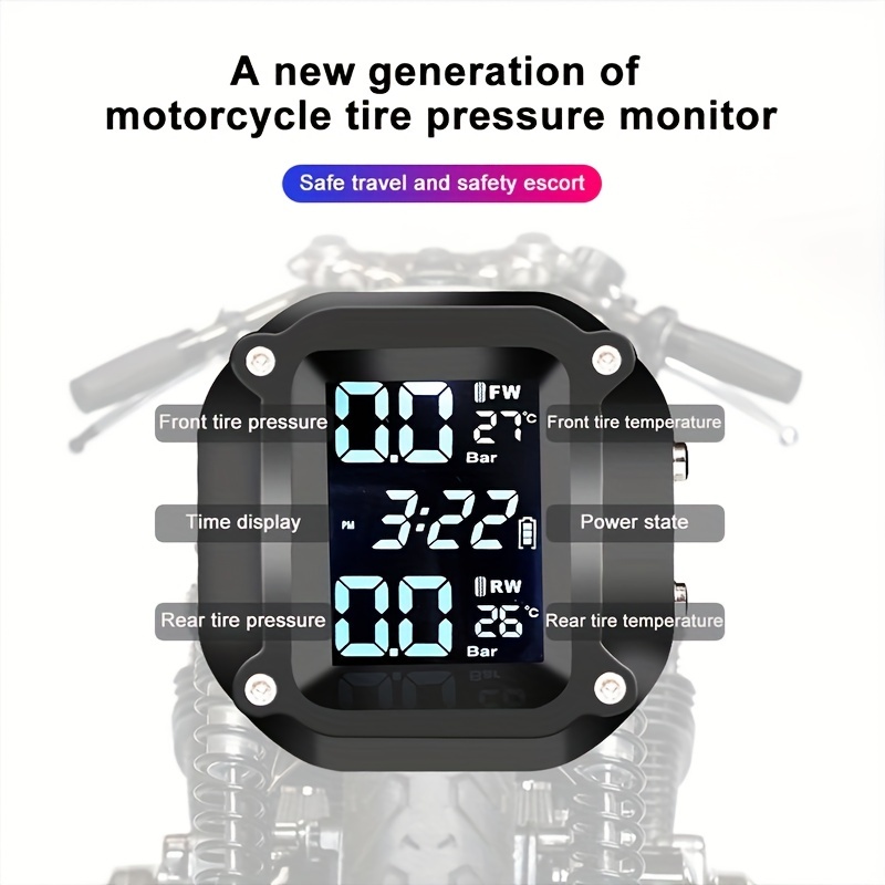 【2 Pcs】Motorcycle Tire Pressure Sensor, M3-WF Wireless TPMS Sensor  Motorcycle Tire Pressure Monitoring System