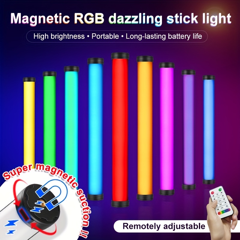 RGB Video Camera Light,Portable Bi-Color LED Panel Lights for DSLR Cameras  Photography Lighting,2600-8500K Rechargeable 4000mAh Photo Video