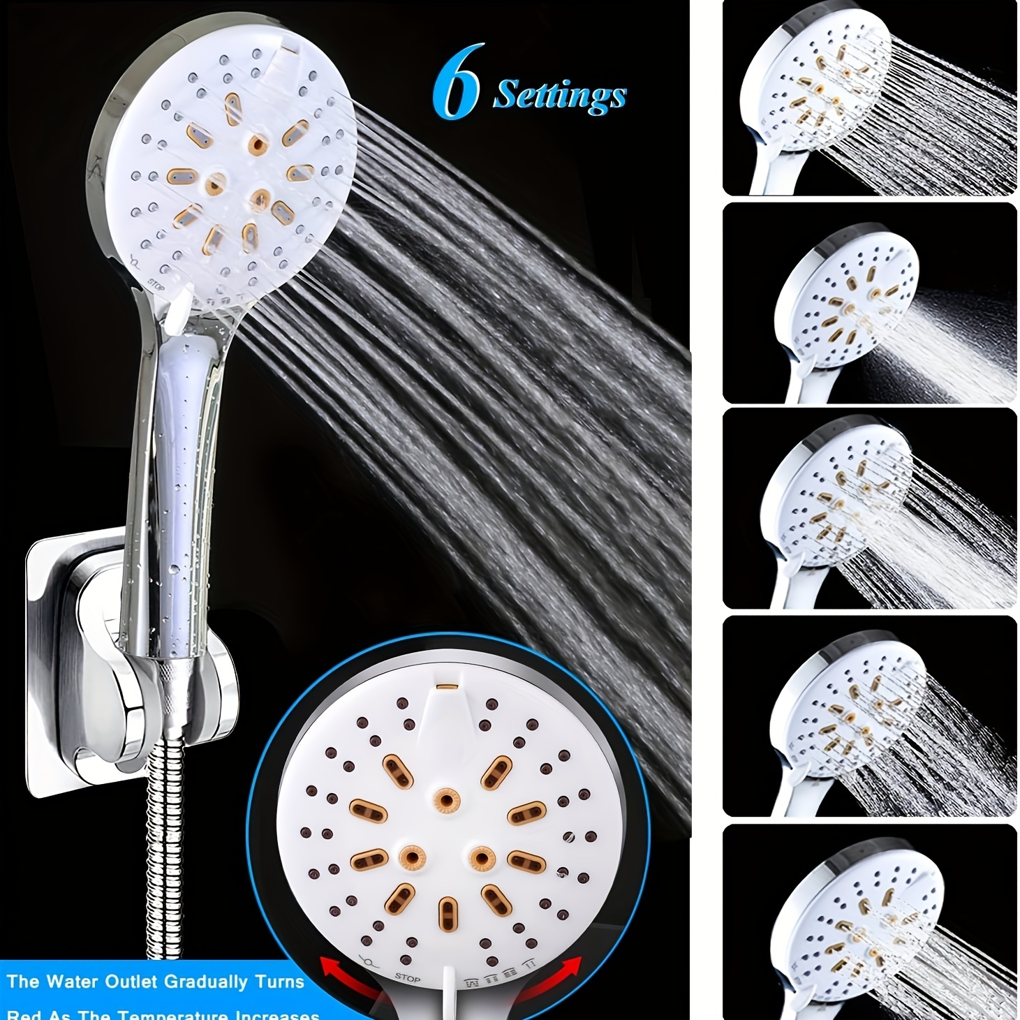 6 Modes Shower Head Hand Water Rainy Jet High Pressure Toilet House Faucet  Mixer For Bathroom Bedroom Accessories Gadgets