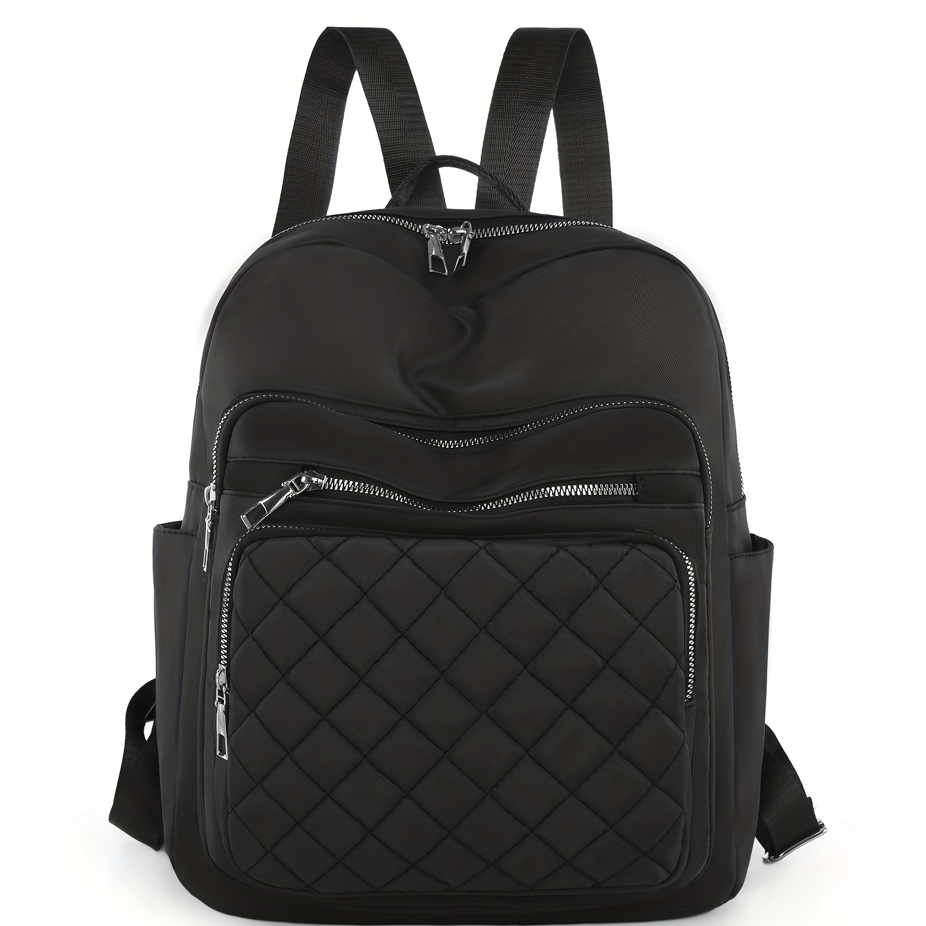 Minimalist Solid Backpack All Match Argyle Pattern Storage Backpack