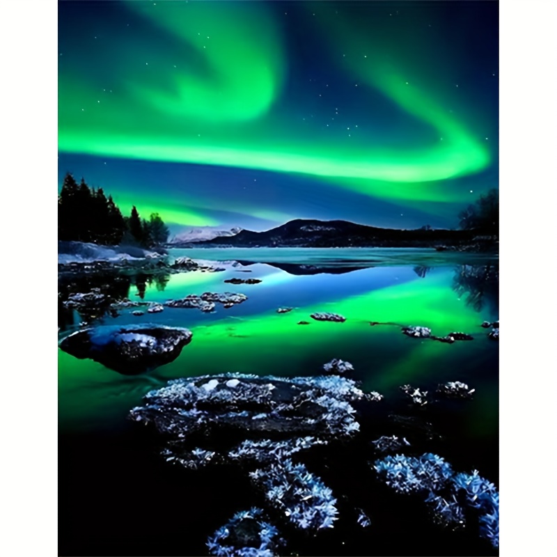 Aurora Diamond Painting Kit for Adults, 5D Northern Lights Diamond