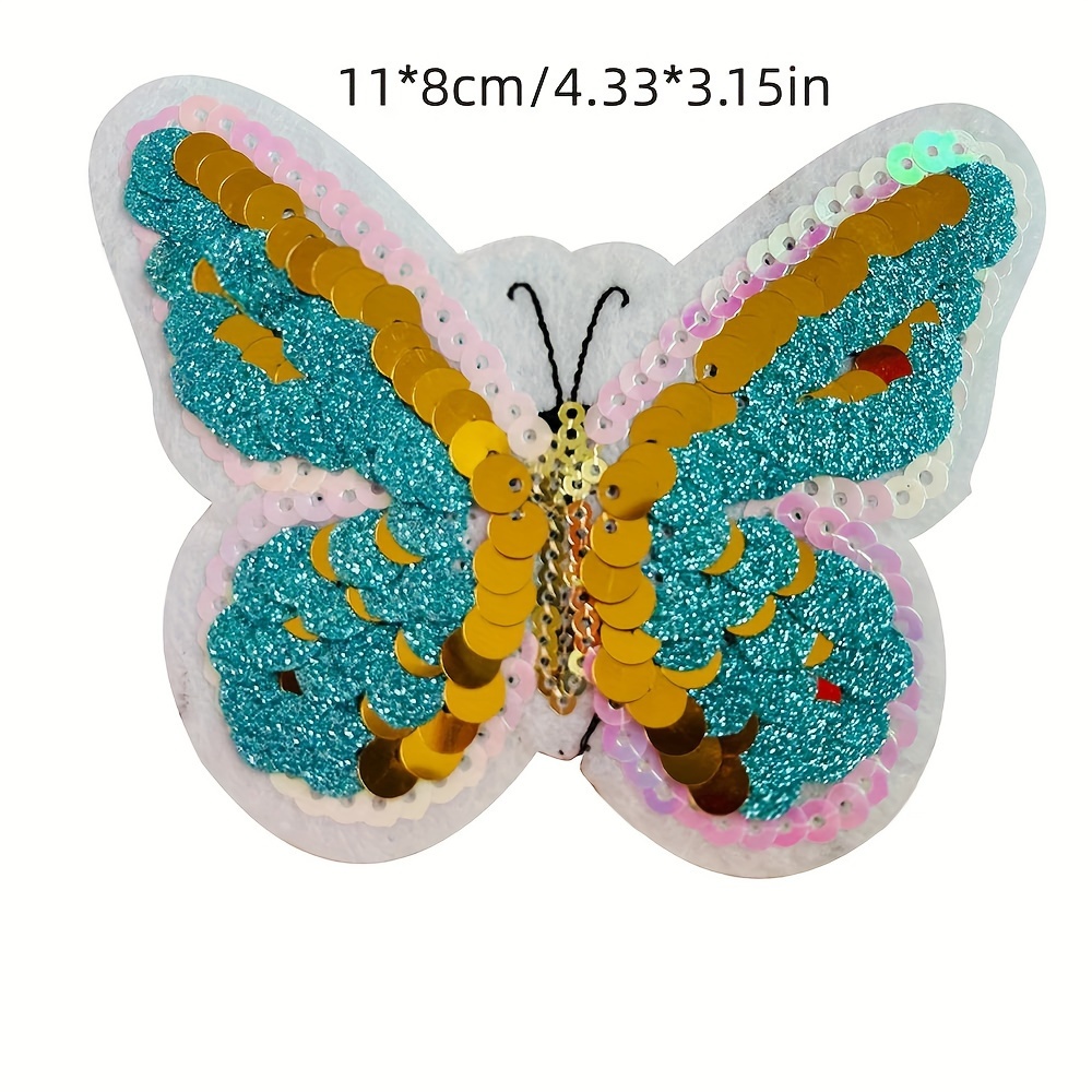 12pcs Multicolor Butterfly Iron On Patches Embroidered Motif
