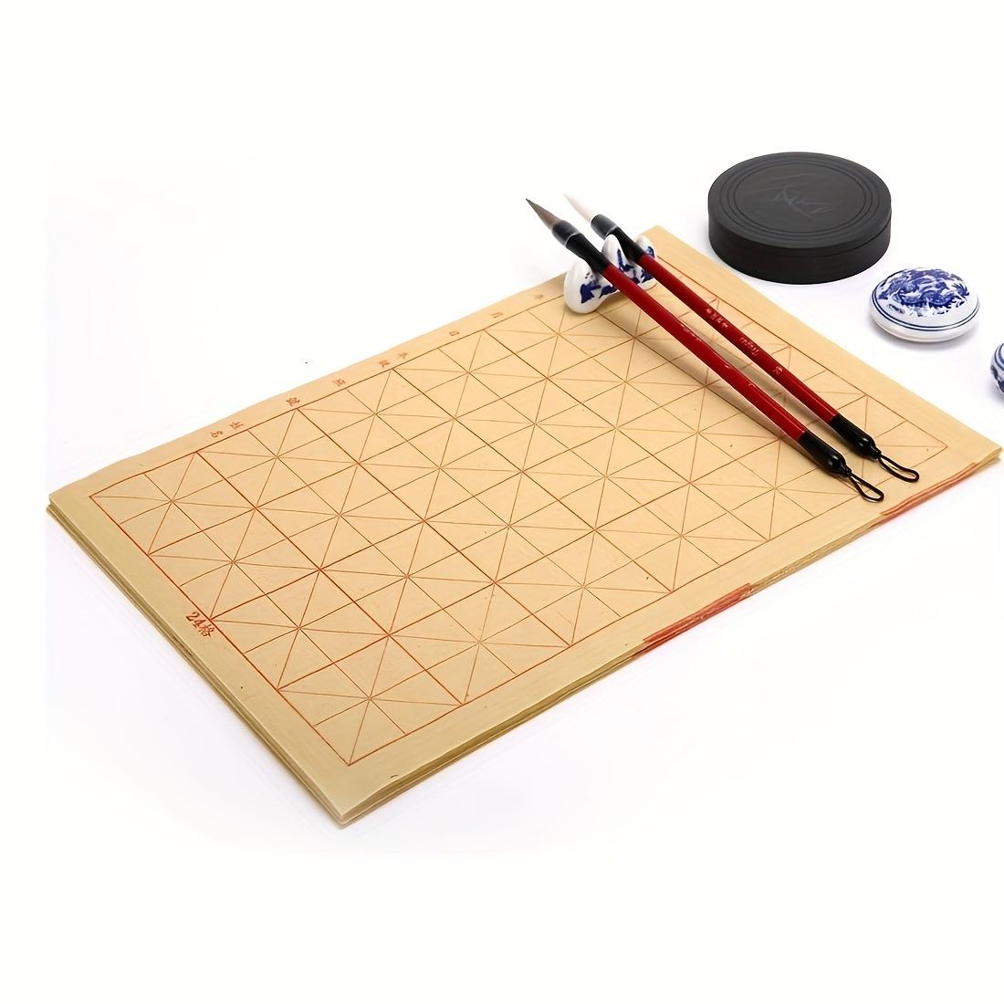 Healifty 150 Sheets Chinese Calligraphy Paper Grid Paper Xuan Rice Paper for Chinese Calligraphy Brush Ink Lover Beginner Writing Sumi Set