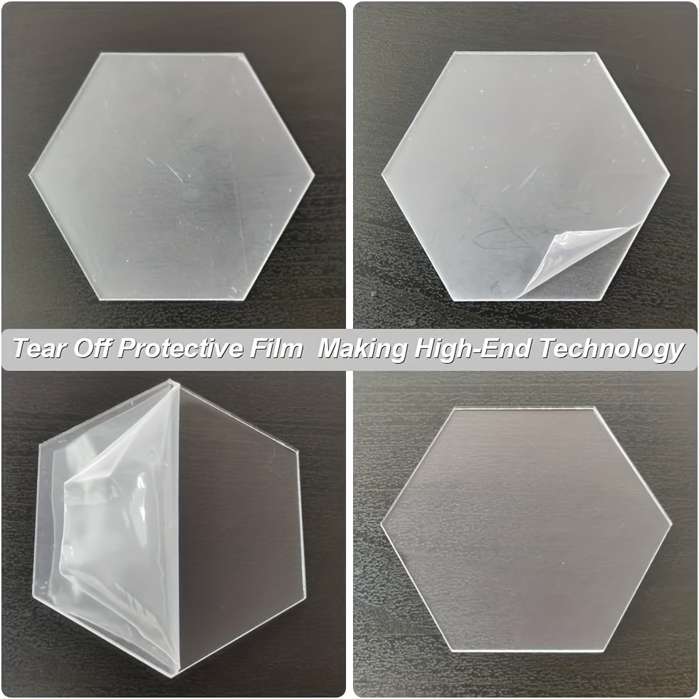 Hexagon Clear Acrylic Cards Blank Acrylic Name Sign - Temu