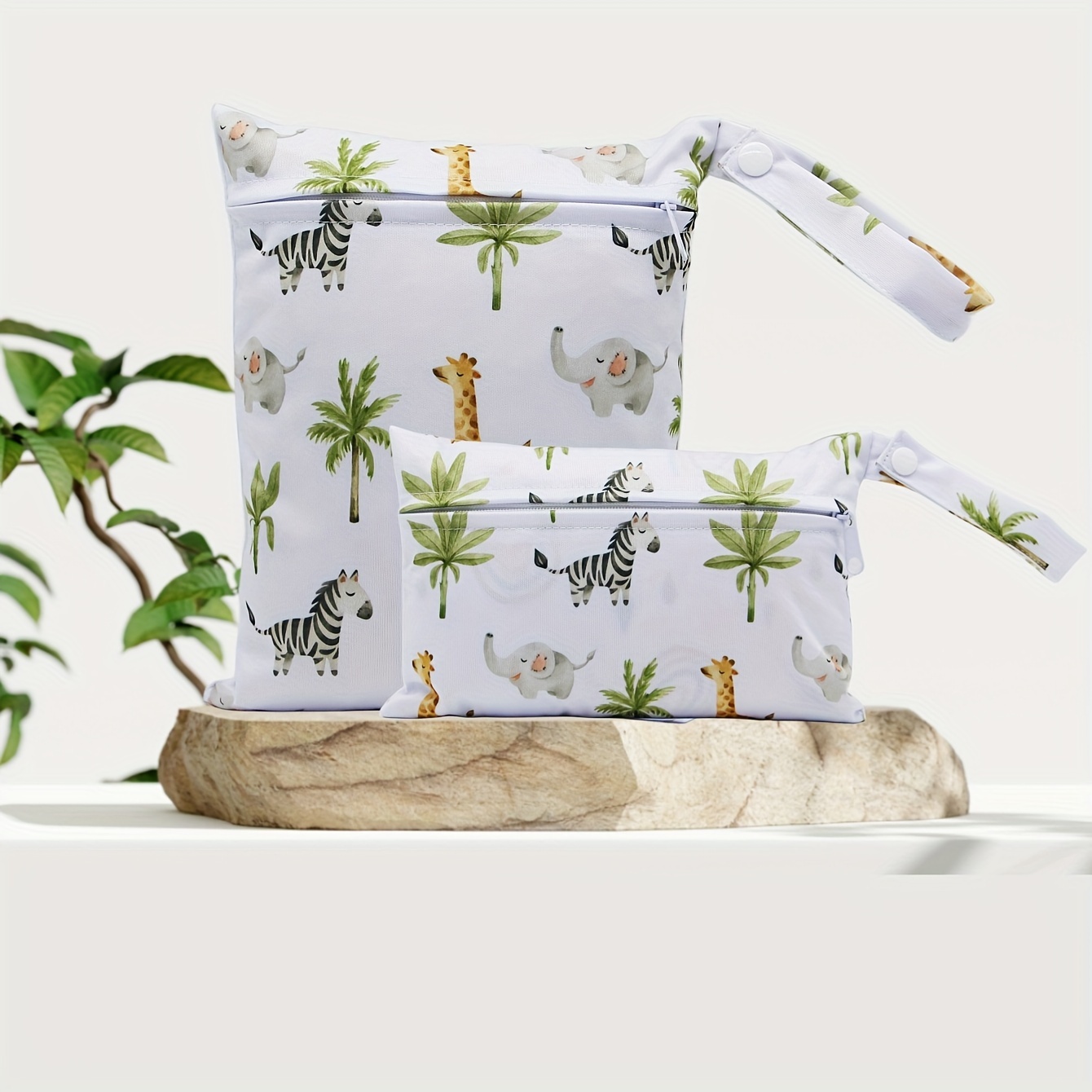 

2 Pcs Animals Print Makeup Storage Bag Cute Portable Zipper Cosmetic Bag Waterproof Lightweight Durable Toiletry Bag - Mother's Day Gifts