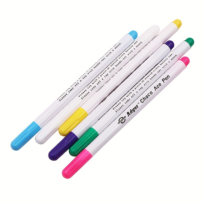 6pcs Dual Tip Colored Water Soluble Marker Pen Embroidery Tracing Pen  Washable Fabric Marker,Cloth Temporary Marking Tracing Tools for