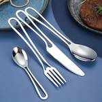 1/4pcs Silvery Stainless Steel Western Tableware, Including Steak Knife, Fork And Spoon, Perfect For Dinner Parties And Gifts, Kitchen Tools