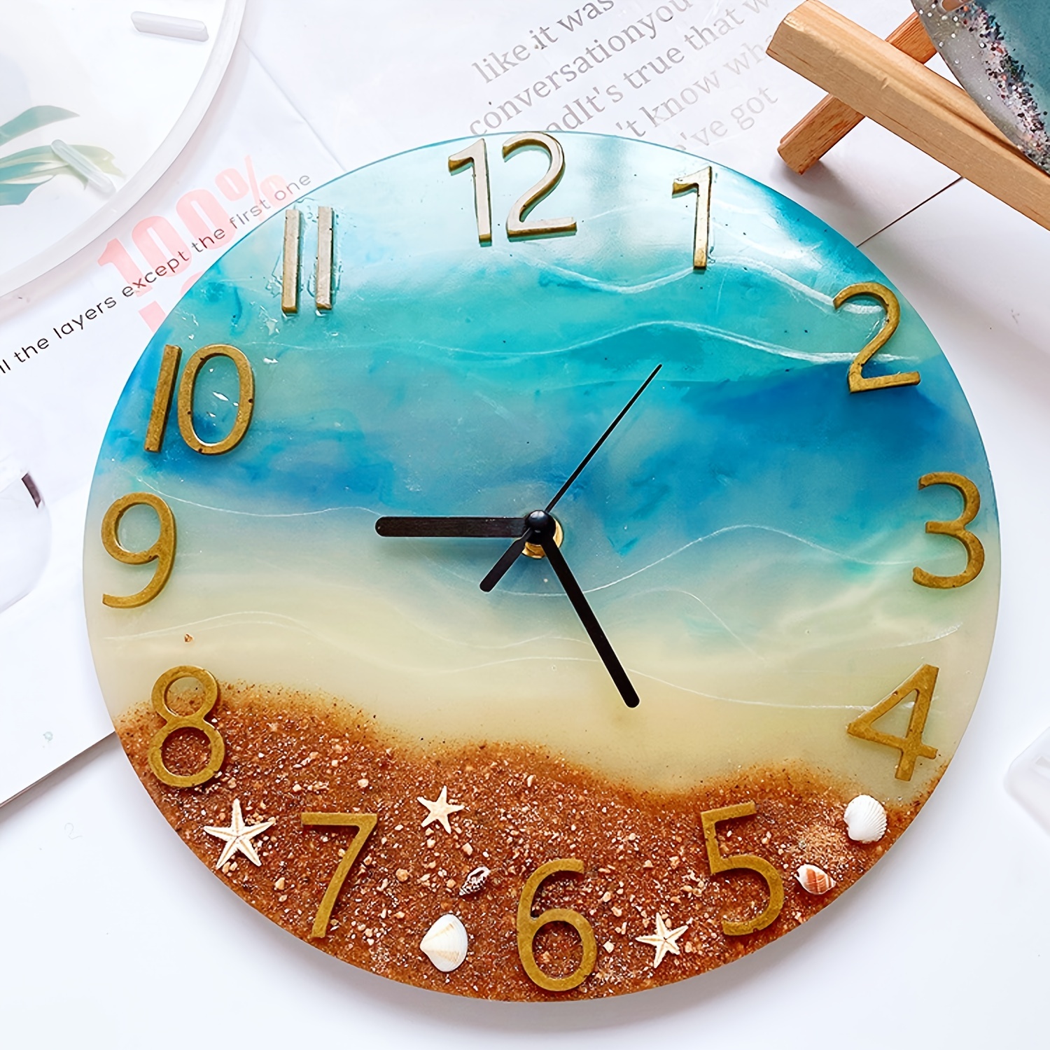 Large Clock Resin Mold 15, Shiny Resin Silicone Mold, Giant Roman Numerals Clock  Mold, Decorative Wall Clock With Numbers Molds Set 