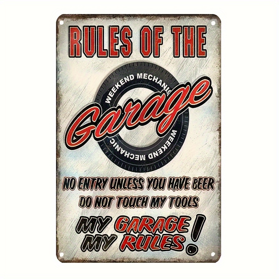 Rules Garage Sign Decorations Bar Garage Club Cafe Outdoor - Temu Australia