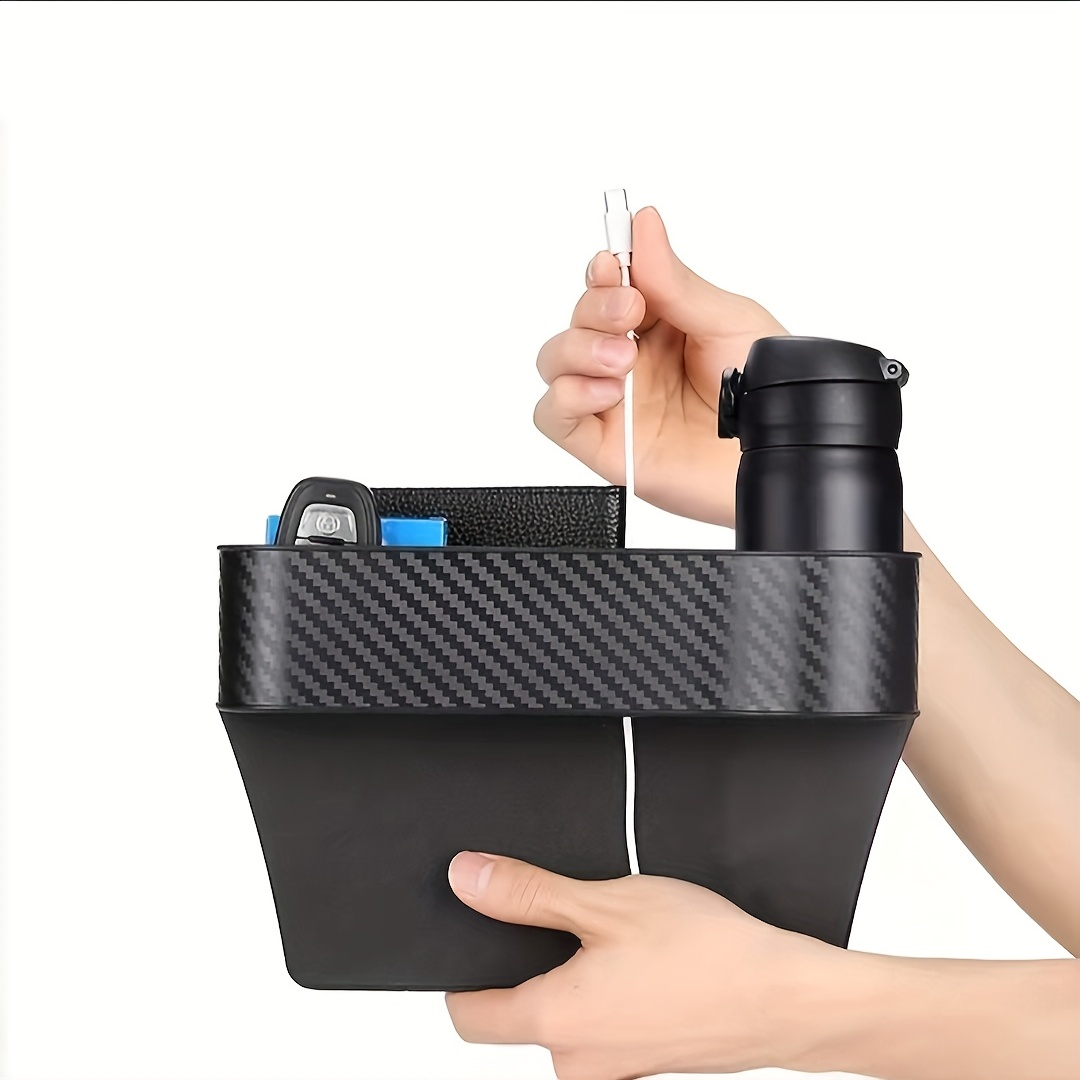 Car Seat Gap Filler Organizer Storage Box Cup Holder