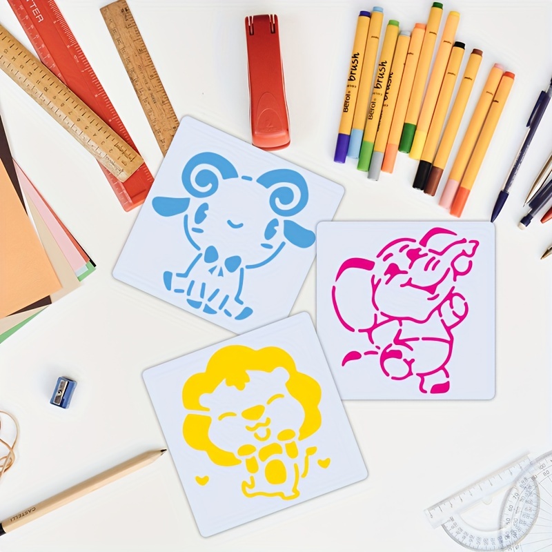 Animal Theme Stencils. Reusable Washable Elephant Rabbit - Temu