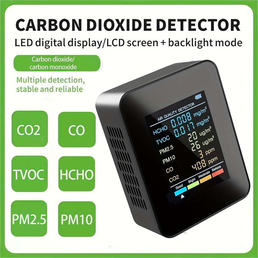 Multi-function Air Monitor Digital Display CO CO2 HCHO TVOC Detector CO2  Carbon Dioxide Meter Air