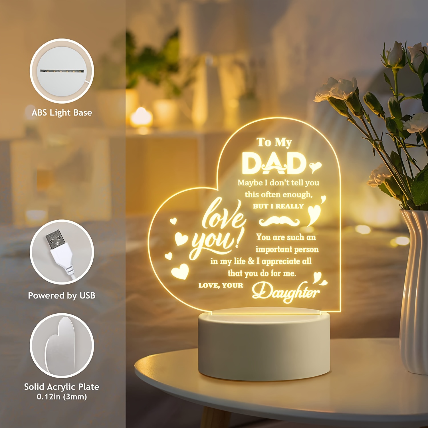Father's Day - Personalized To My Dad Night Light Father's Day