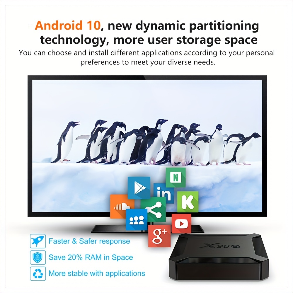 Tv Box x96Q Android 10 4K Ultra hd Allwinner H313 Quad-Core 16Go 2Go Hdmi  wifi
