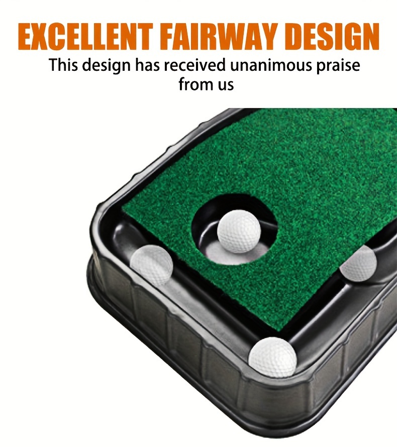 golf putting mat automatic ball return putting mat golf putting exerciser with 6 pu balls for office indoor details 3