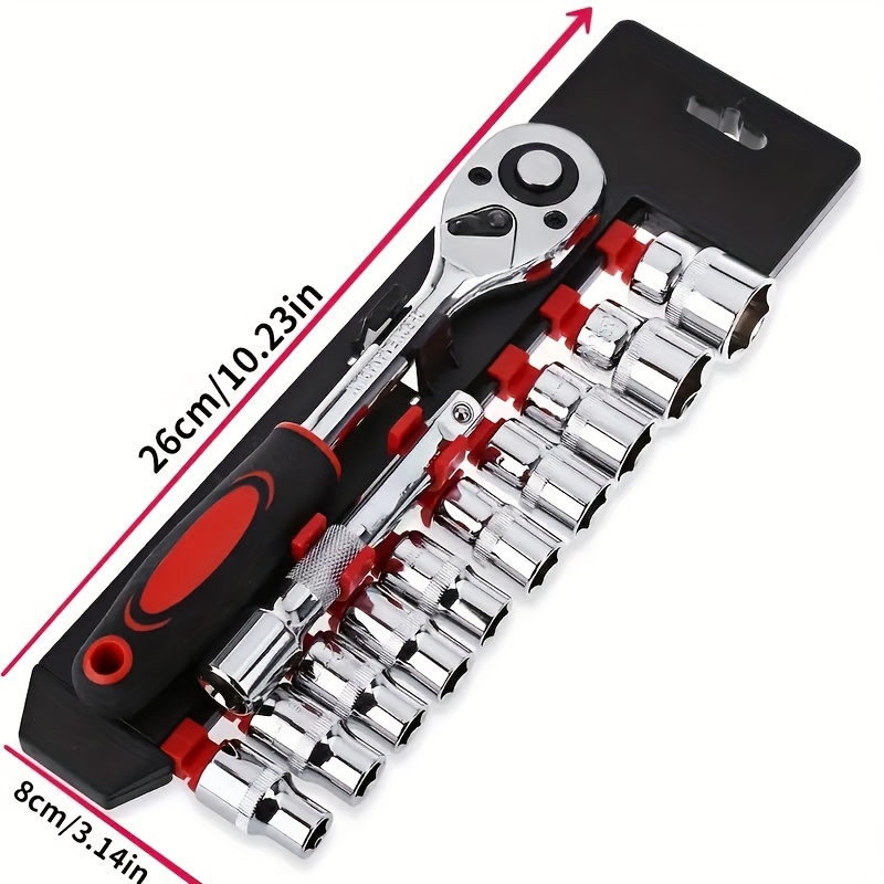 Set de llaves de trinquete, 12 piezas, Llaves inglesas con trinquete de  cabezal flexible, incluye maletín de plástico comprar online barato
