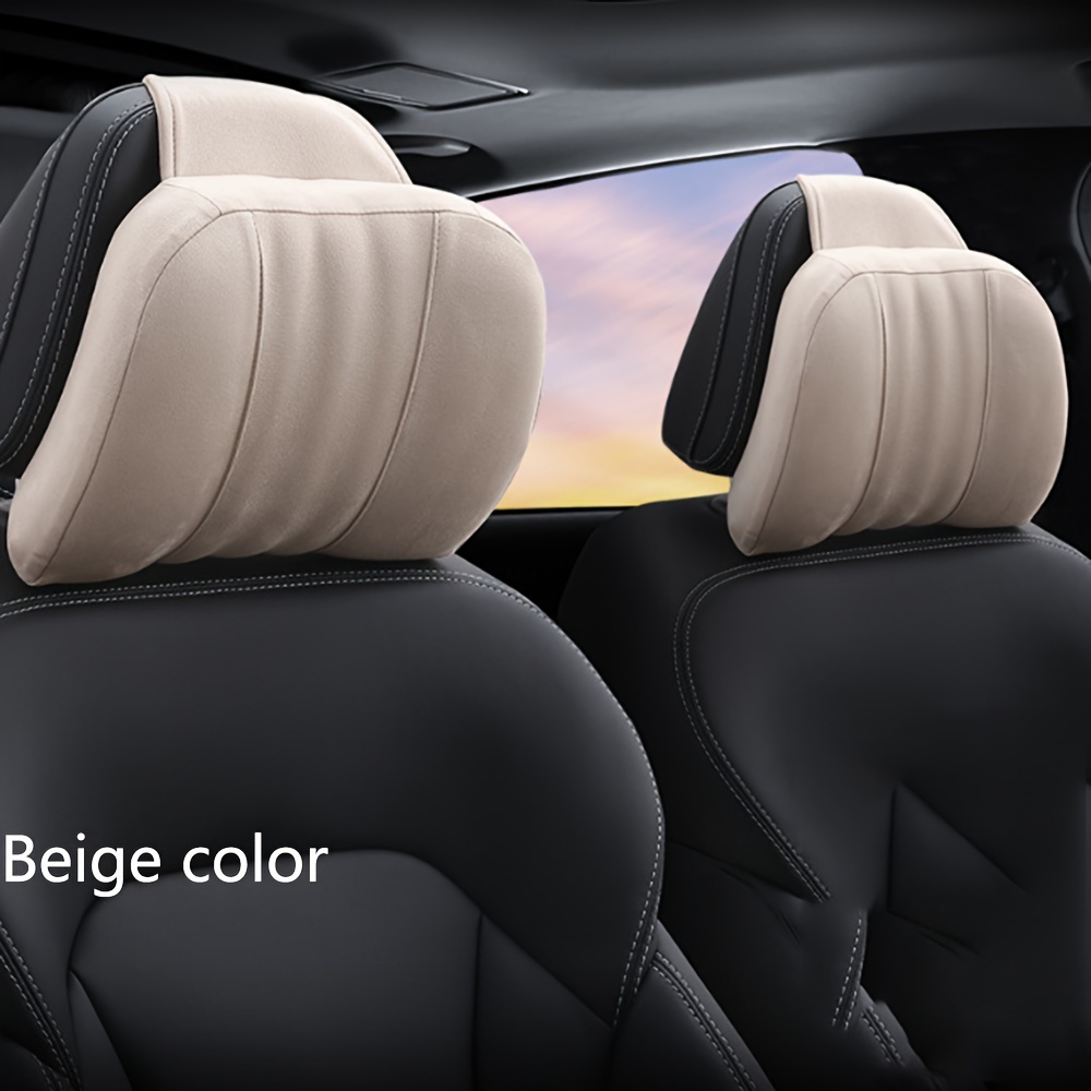 Deerskin Velvet Car Headrest Car Interior Memory Foam Slow Rebound Headrest  - Temu
