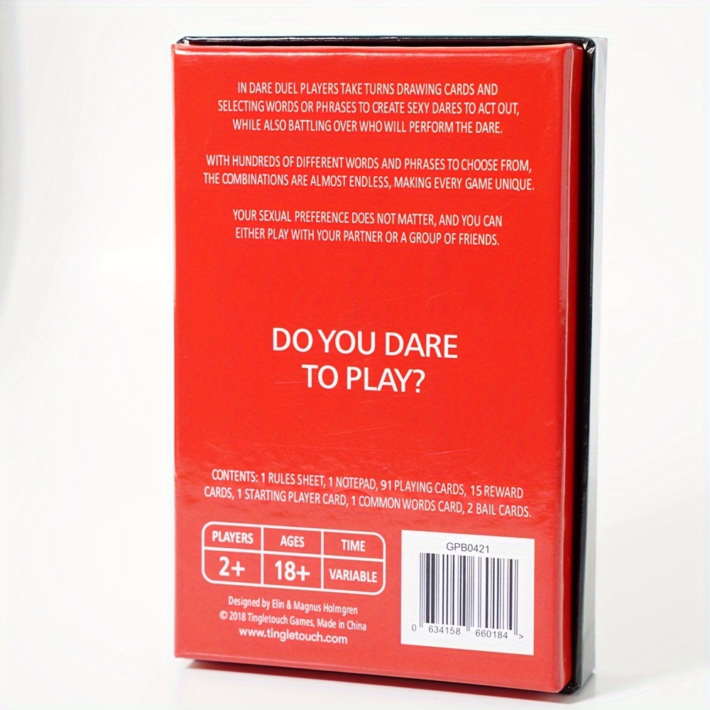 Dare Duel Bedroom Command Adult Fun Sex Card Game For Couples