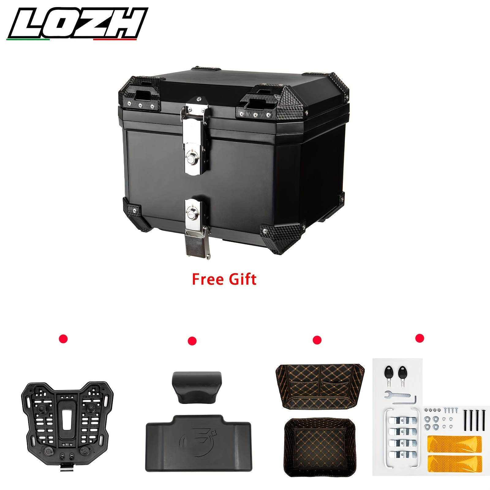TOP-CASE + Coffres latéraux LED + Support MOTO Z-ODIN