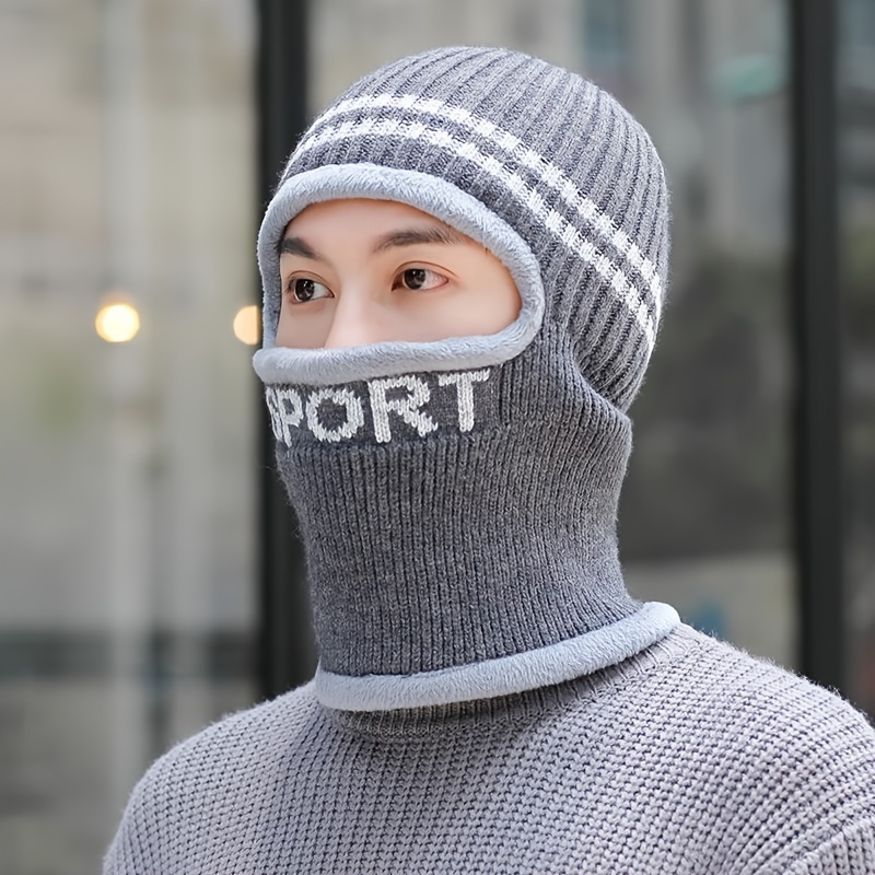 Cagoule pour femme - Masque facial chaud 2 en 1 - Bonnet en tricot