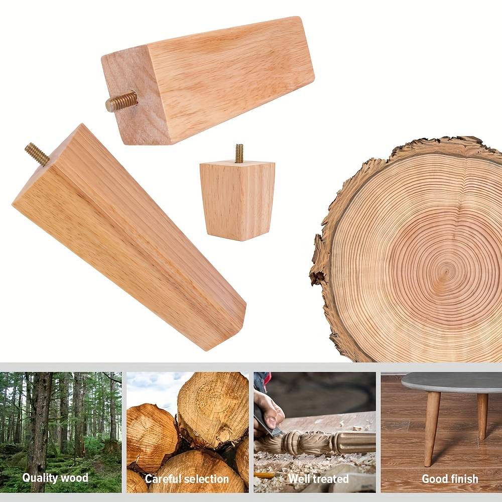 Wood Select Turnwood - Patas para Muebles de Madera de hevea, Altura 20 cm,  4 Unidades : : Bricolaje y herramientas