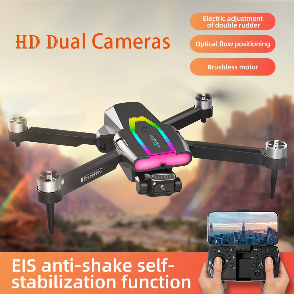 NEW Drone Pro Obstacle Avoidance GPS Drone with 4K EIS Camera for Adults  Beginner Professional Foldable FPV RC Quadcopter with Brushless Motor, Auto
