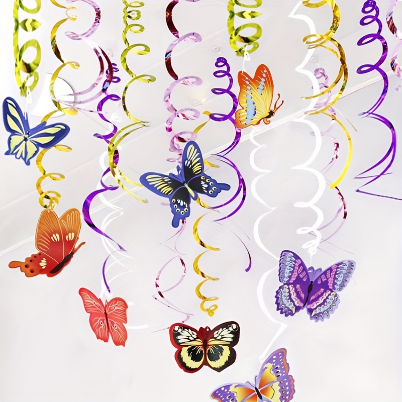 3D Purple Butterfly Paper Garland Hanging Decorations