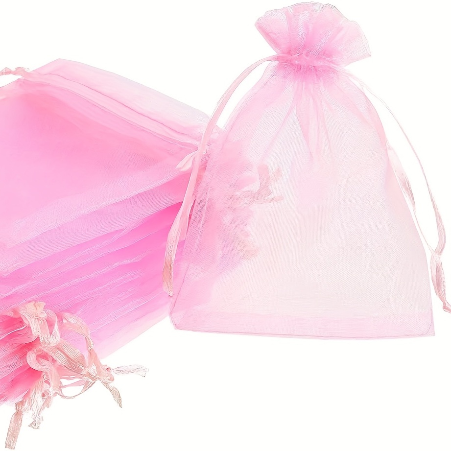 100 bolsas de regalo de organza con cordón transparente, bolsas de regalo  de organza, bolsas de regalo de joyería, bolsas de embalaje para fiestas