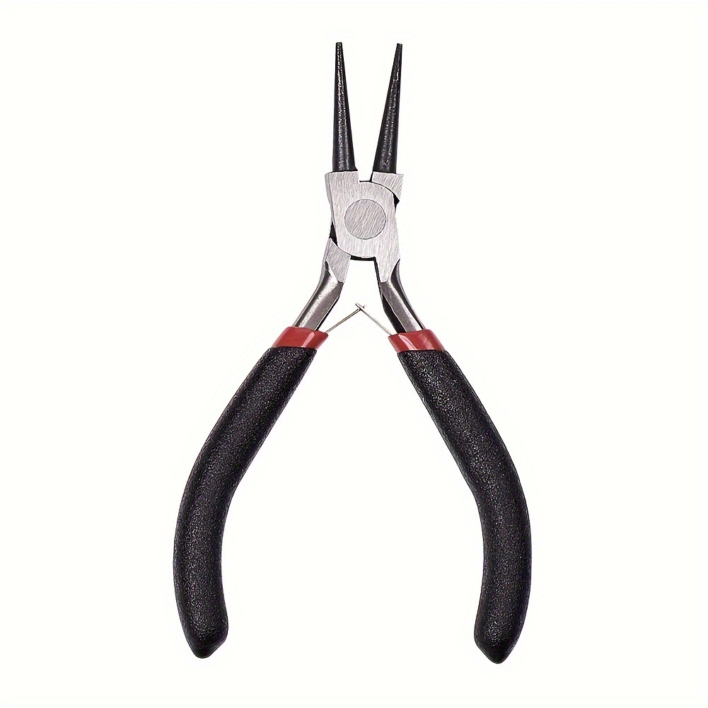 

1pc 5 Inch Polishing Carbon Steel Jewelry Pliers, Round Nose Pliers, For Jewelry Making Supplies, Black, Gunmetal, About 12.5cm Long