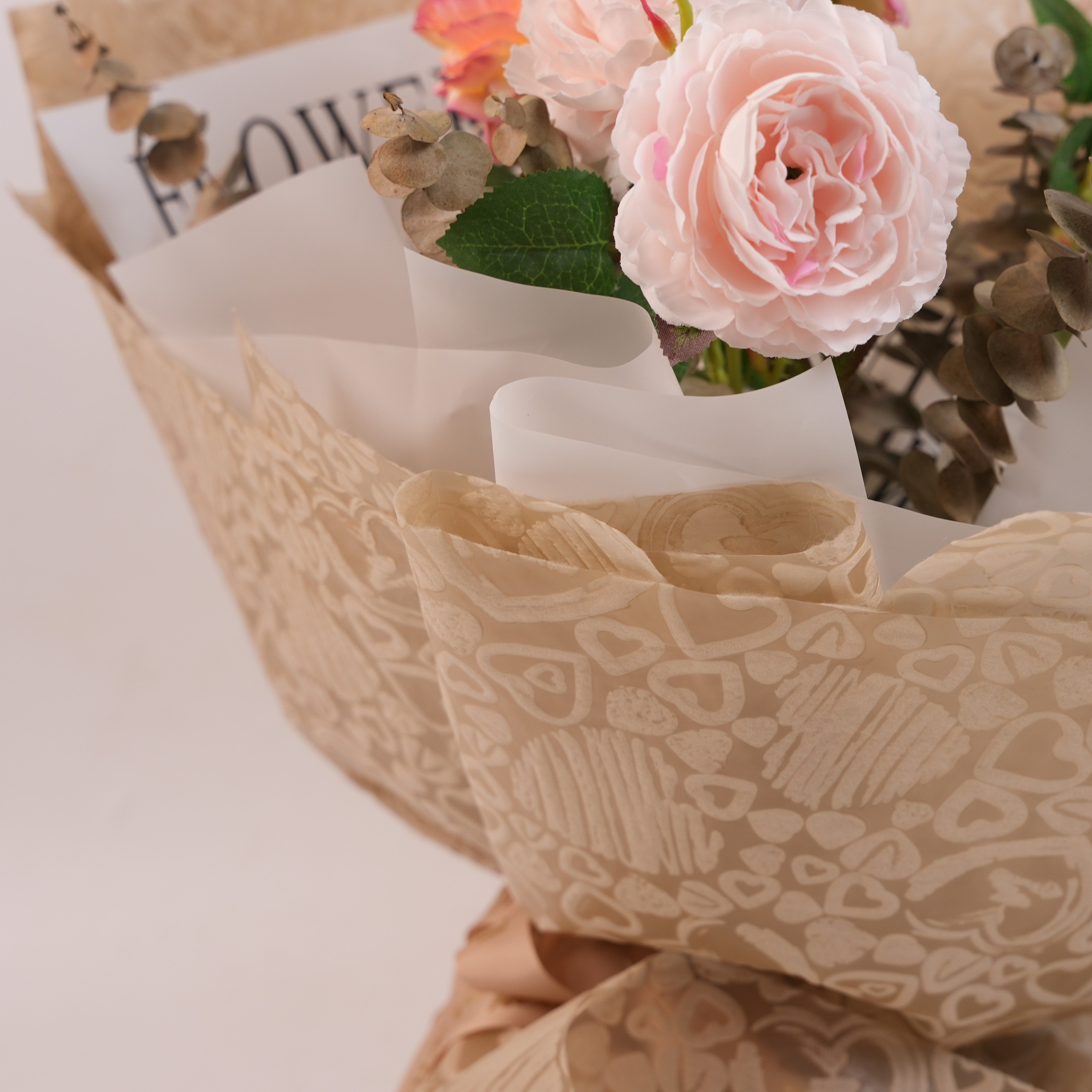 Flower Wrapping Paper Bouquet Flower Wrapping White Mesh - Temu