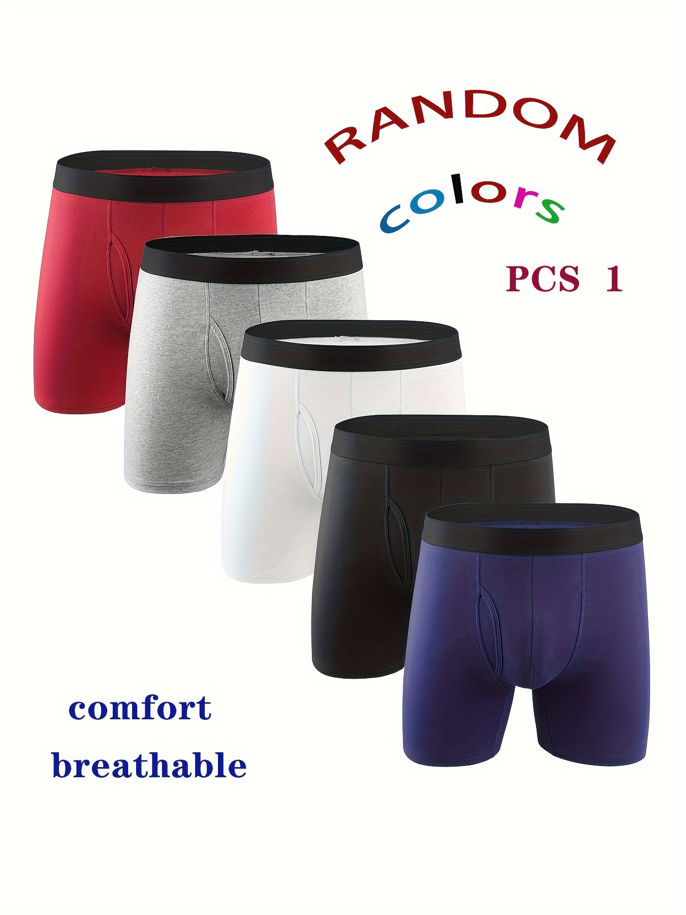 Men's Simple Solid Color Breathable Comfortable Boxer Briefs - Temu