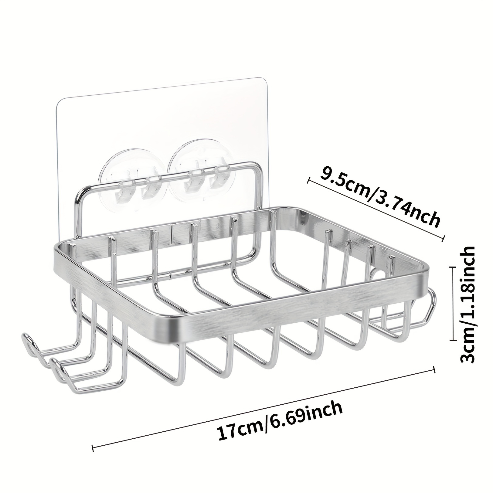 Self Draining Soap Rack with Hooks, Razor Sponge Holder