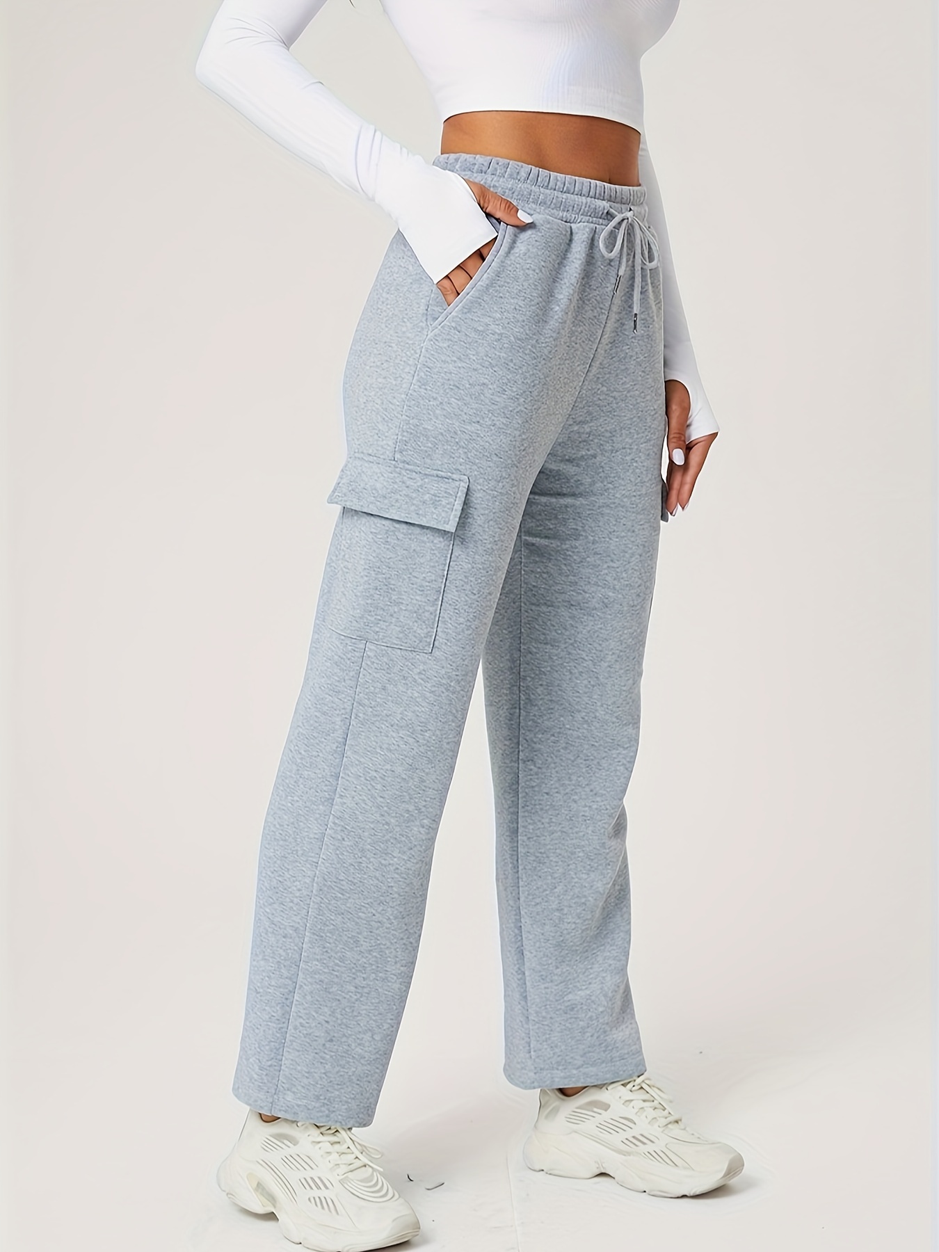  Jeans for Women Women's Pants Slant Pocket Jogger Jeans SUANQ  (Color : Light Grey, Size : Large) : Clothing, Shoes & Jewelry