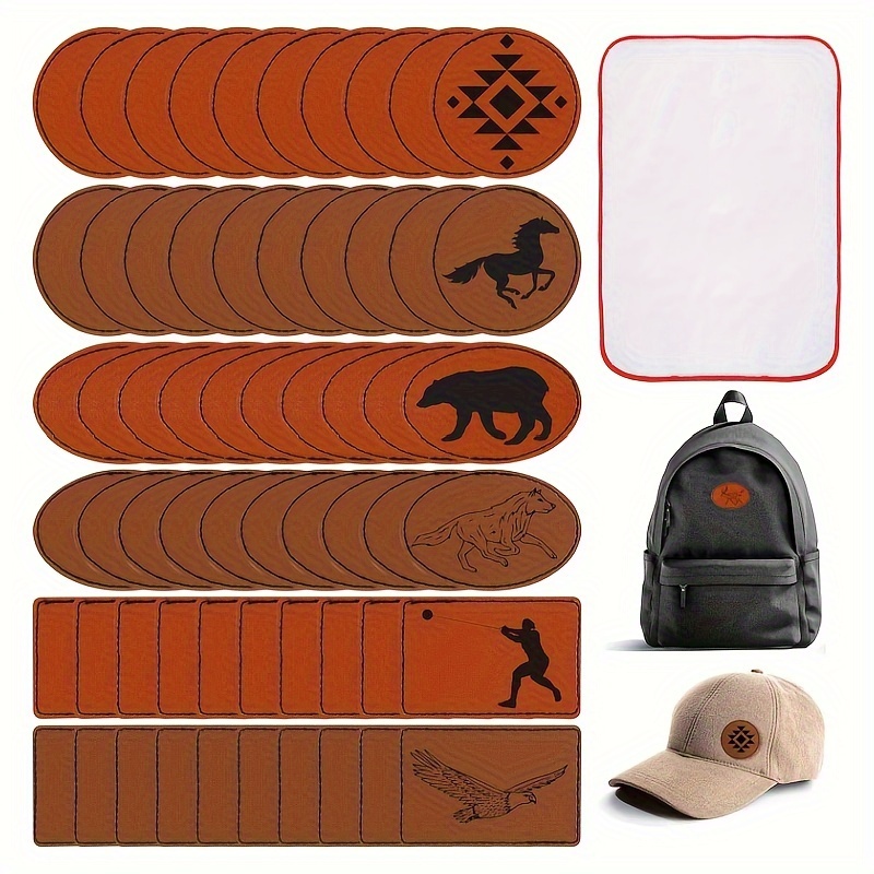 Pc Leatherette Hat Patches With Adhesive Blank Faux Leather - Temu