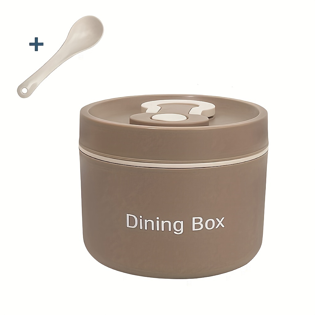 Single Round Stainless Steel Lunch Box, Dining Box, Microwave Safe Bento Box  With Fork And Spoon, For Kids & Office Use, Leakproof Food Container, For  Students,boys,girls And Adults At School,canteen, Home Kitchen