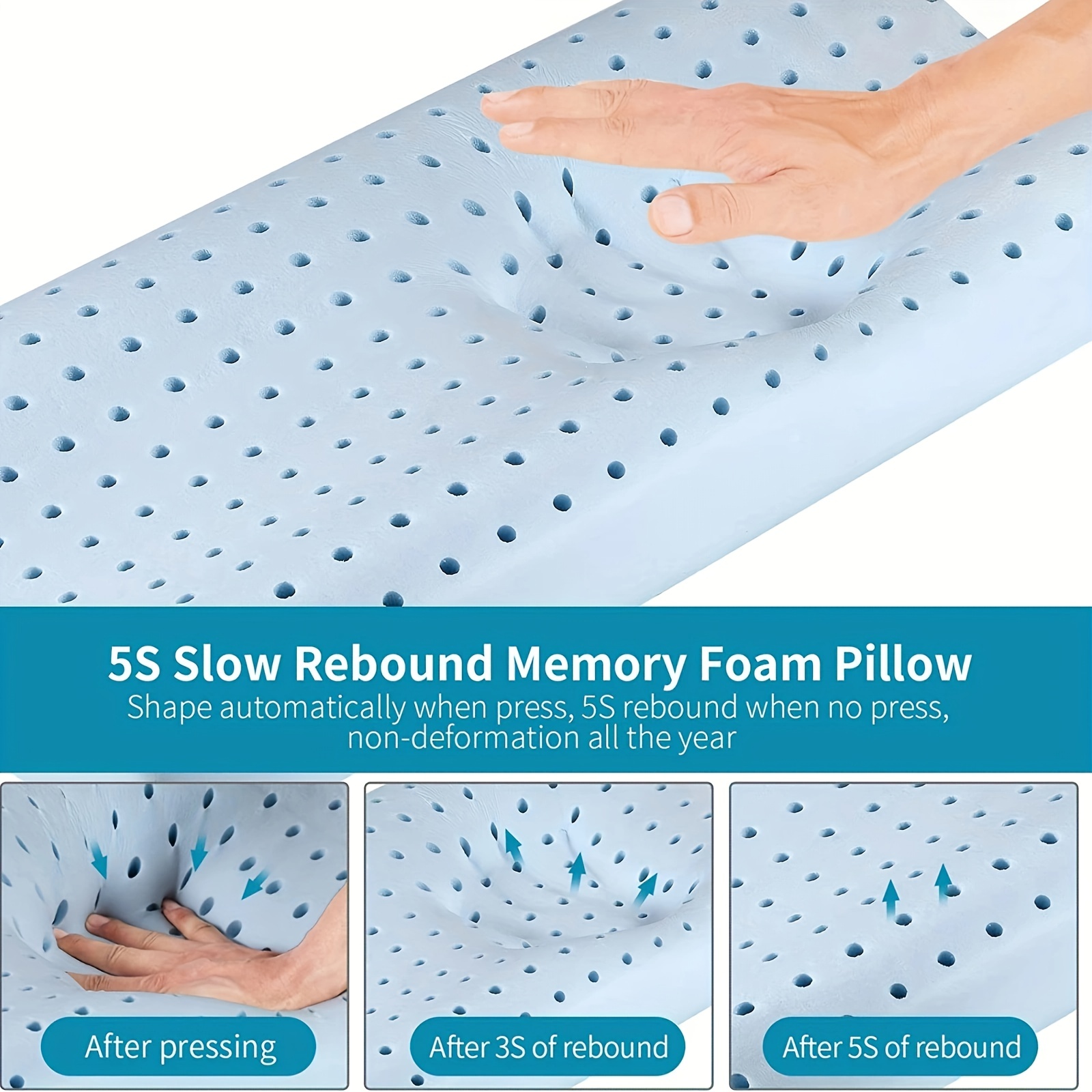 Memory Foam Pillows Neck Pillow Queen Size Bed Pillow For - Temu
