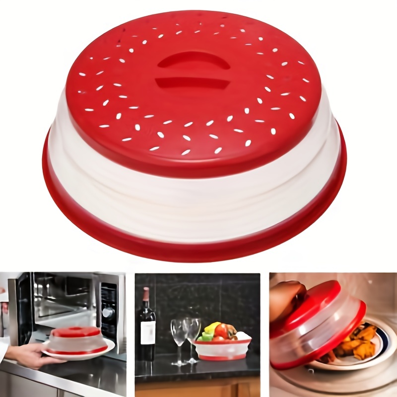 Collapsible Microwave Lid For Reheating Food, Meal Prep Gadget, No Mess  Folding Plate Cover Kitchen Tool, Foldable Splatter Cover, Silicone  Microwave Cover - Temu