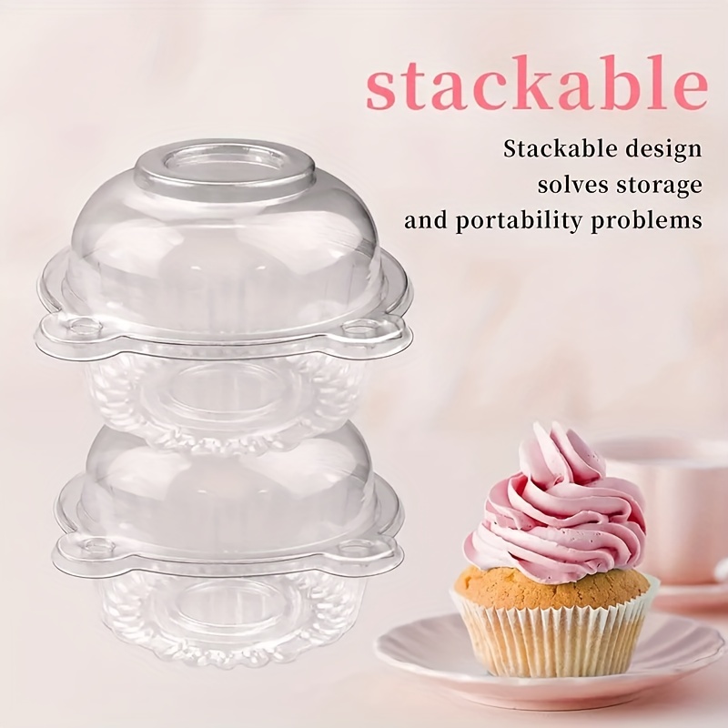 100pcs Plastic Cupcake Case Disposable Cupcake Boxes Muffin