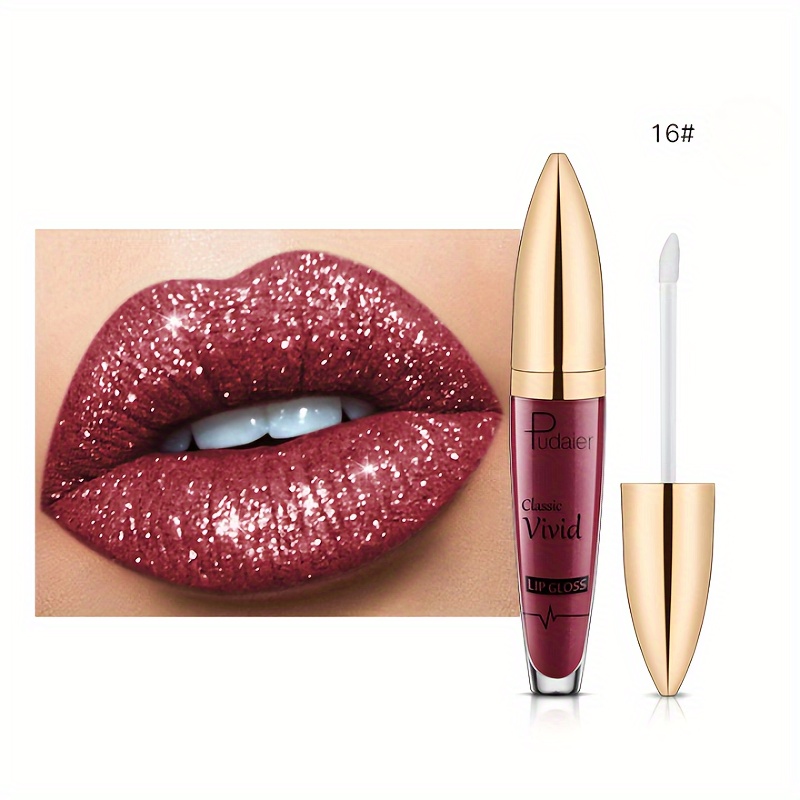 Sparkling Glitter Gel + Pearlescent Metallic Lip Gloss + - Temu