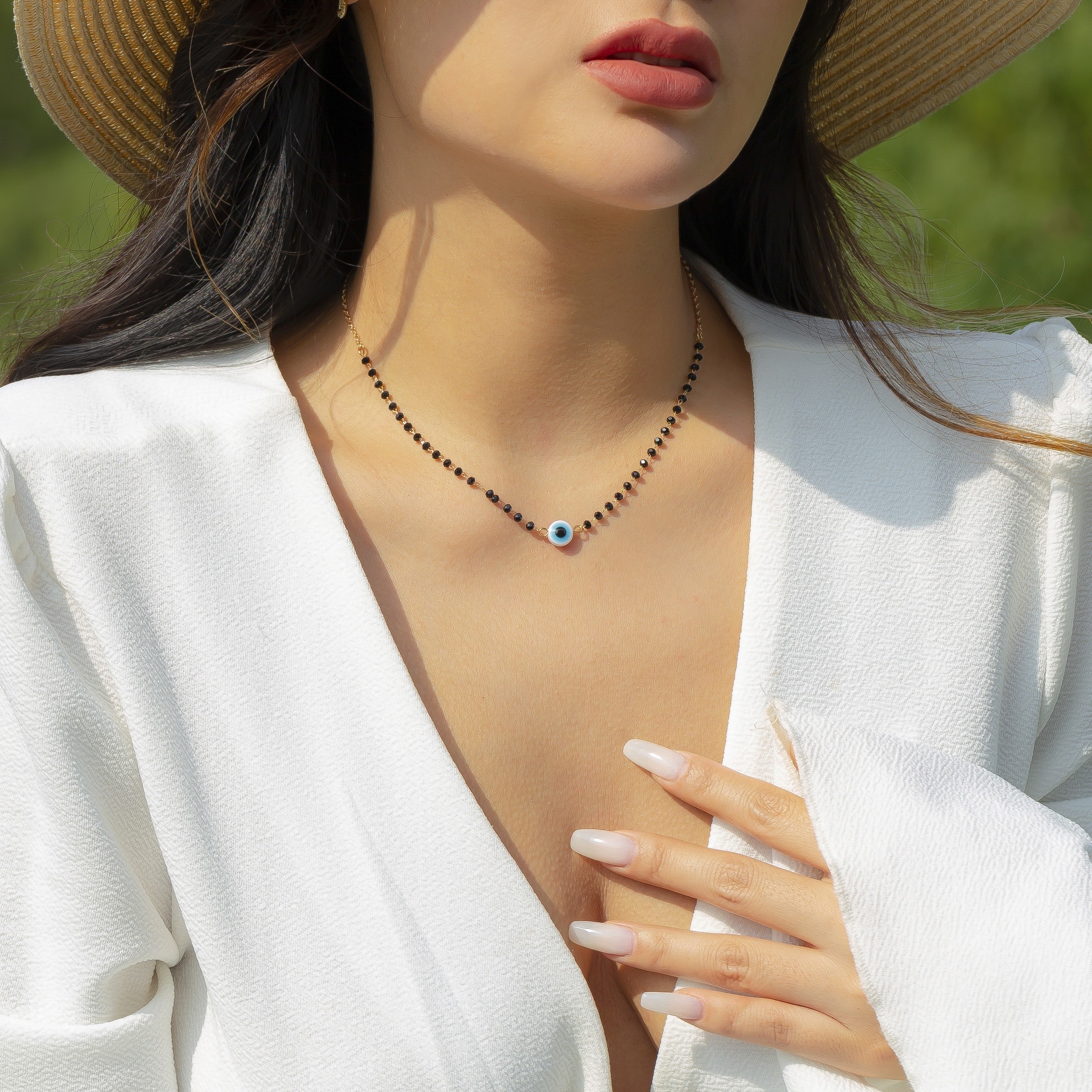 Stylish Beaded Evil Eye Necklace