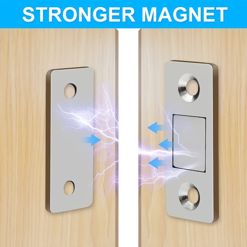 Adhesivo magnético para puerta de armario, imanes fuertes para cierre,  cierre magnético para puerta de armario, imán de cajón de acero inoxidable