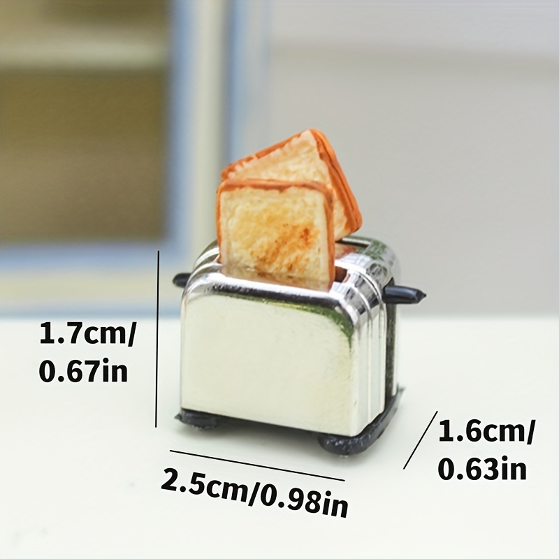 1:12 Scale Miniature Toaster Bread Dollhouse Food Kitchen Accessories 